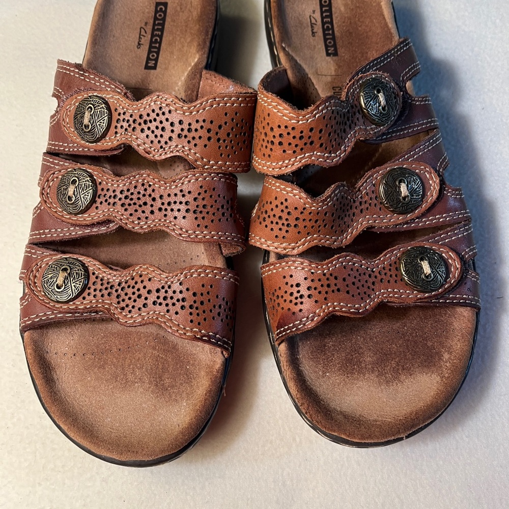 Clarks Brown Leather Sandals